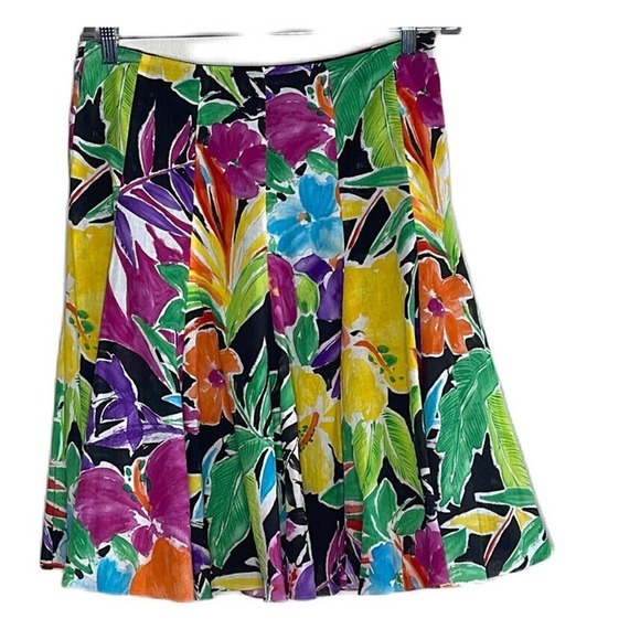 LAUREN‎ RALPH LAUREN BYRON FLORAL PRINT KNEE LENGTH LINED SKIRT SIZE 6P - Picture 2 of 5